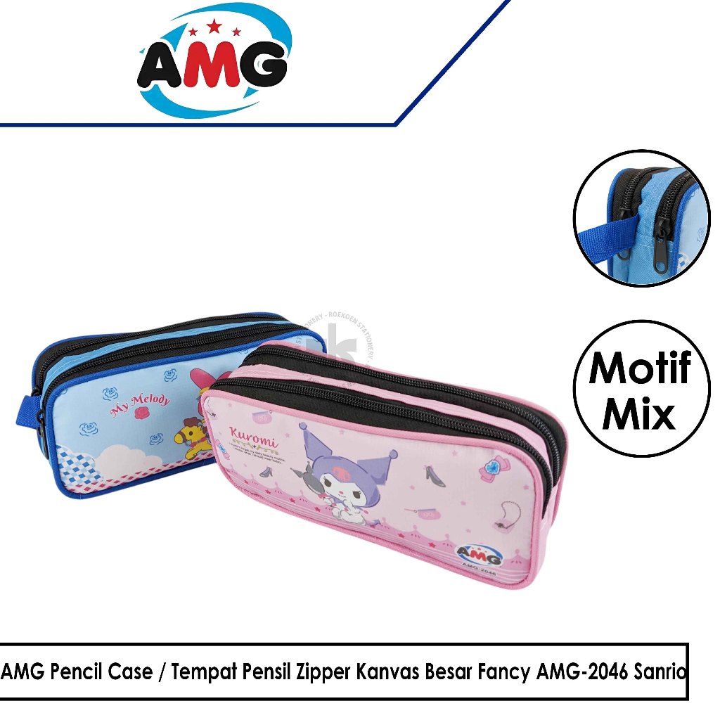 

AMG Pencil Case / Tempat Pensil Zipper Kanvas Besar Fancy AMG-2046 Sanrio