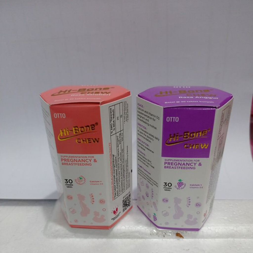 hi-bone hi bone active chew strawberry/anggur 1 botol 30 tablet