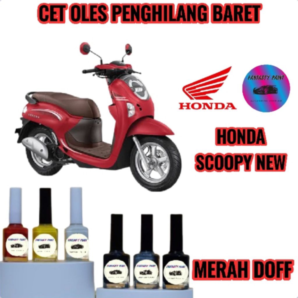 CAT OLES PENGHILANG BARET MOTOR HONDA SCOOPY NEW STYLISH RED/MERAH DOFF- TERMURAH BISA COD
