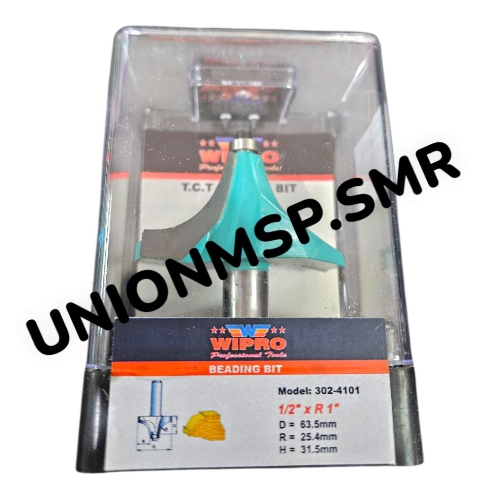Wipro Mata Profil Beading Bit 1/2" x R 1" T.C.T – Model 302-4101 | Mata Router Kayu Presisi