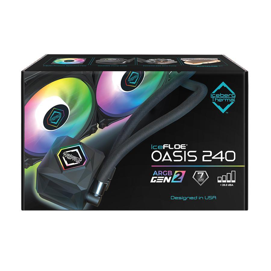 ICEBERG THERMAL IceFLOE Oasis 240 AIO LIQUID COOLER PC | NEW