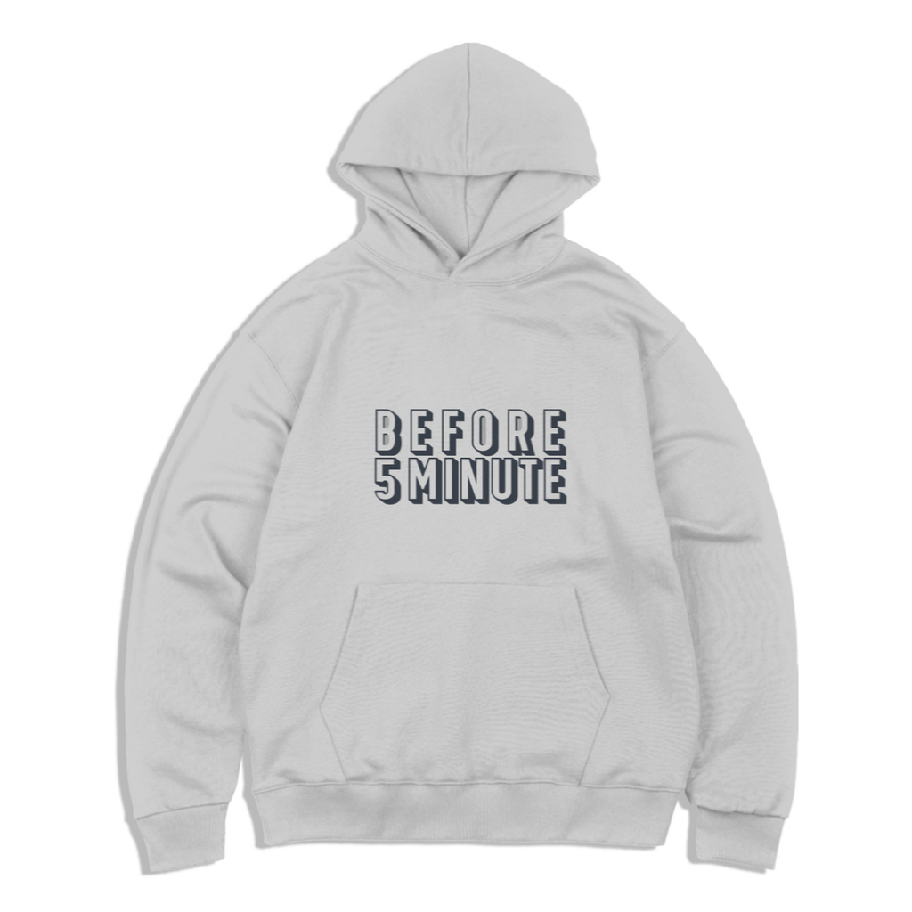 Hoodie Myth 'Before 5 Minute' - Streetwear Pria Wanita | Unisex Hoodie Pullover - Whirte 100% Polyes