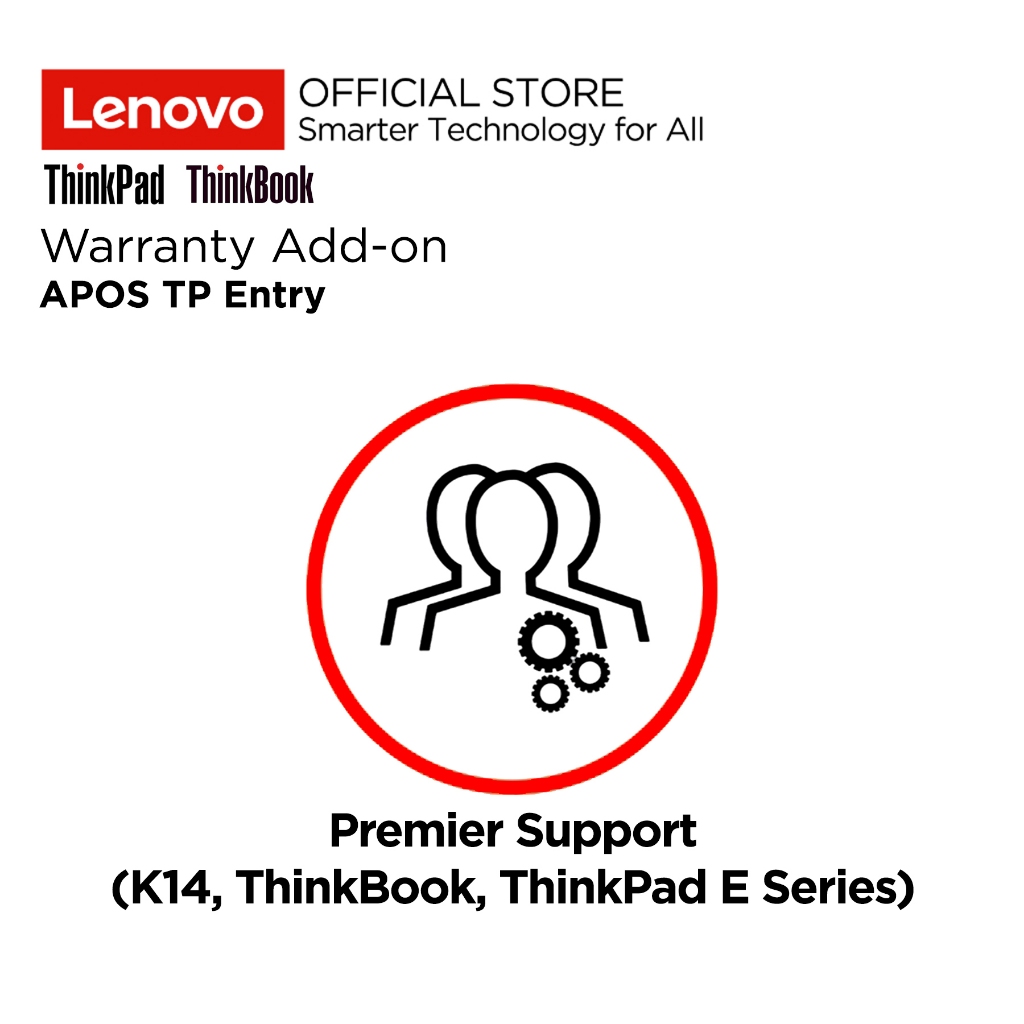 Lenovo Warranty Add-on APOS TP Entry Premier Support Laptop K14, ThinkBook 14 13s 14s Yoga 15p, Thin