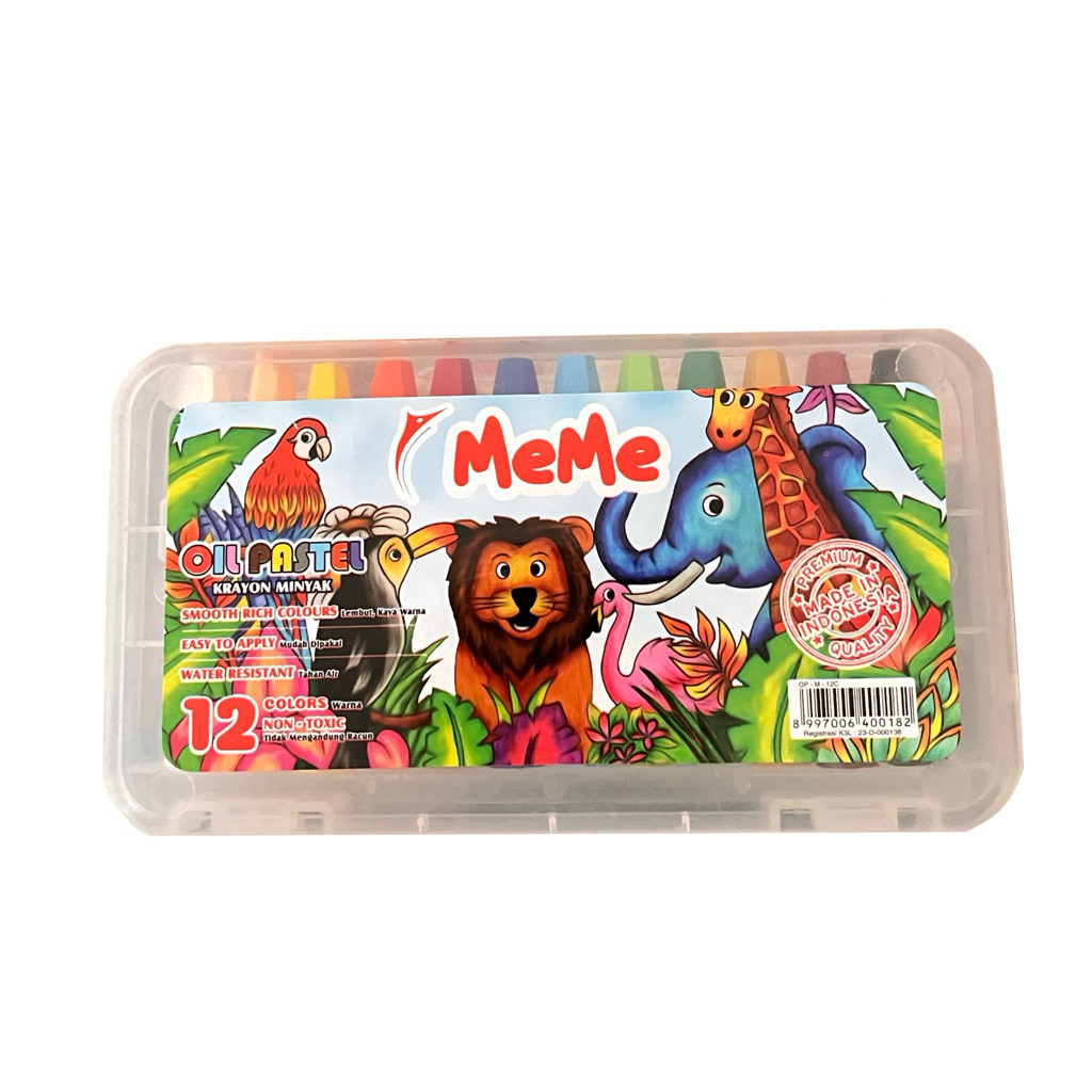 

Crayon Meme 12 Warna - Krayon Anak Non-Toxic Warna Cerah | Crayon Warna Edukasi Gambar & Mewarnai