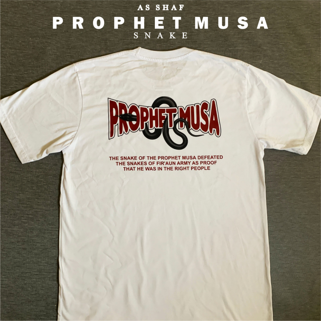 Kaos Dakwah Nabi Musa - Kaos Pria Muslim Keren Asshaf | T-Shirt Dakwah Islami Kekinian