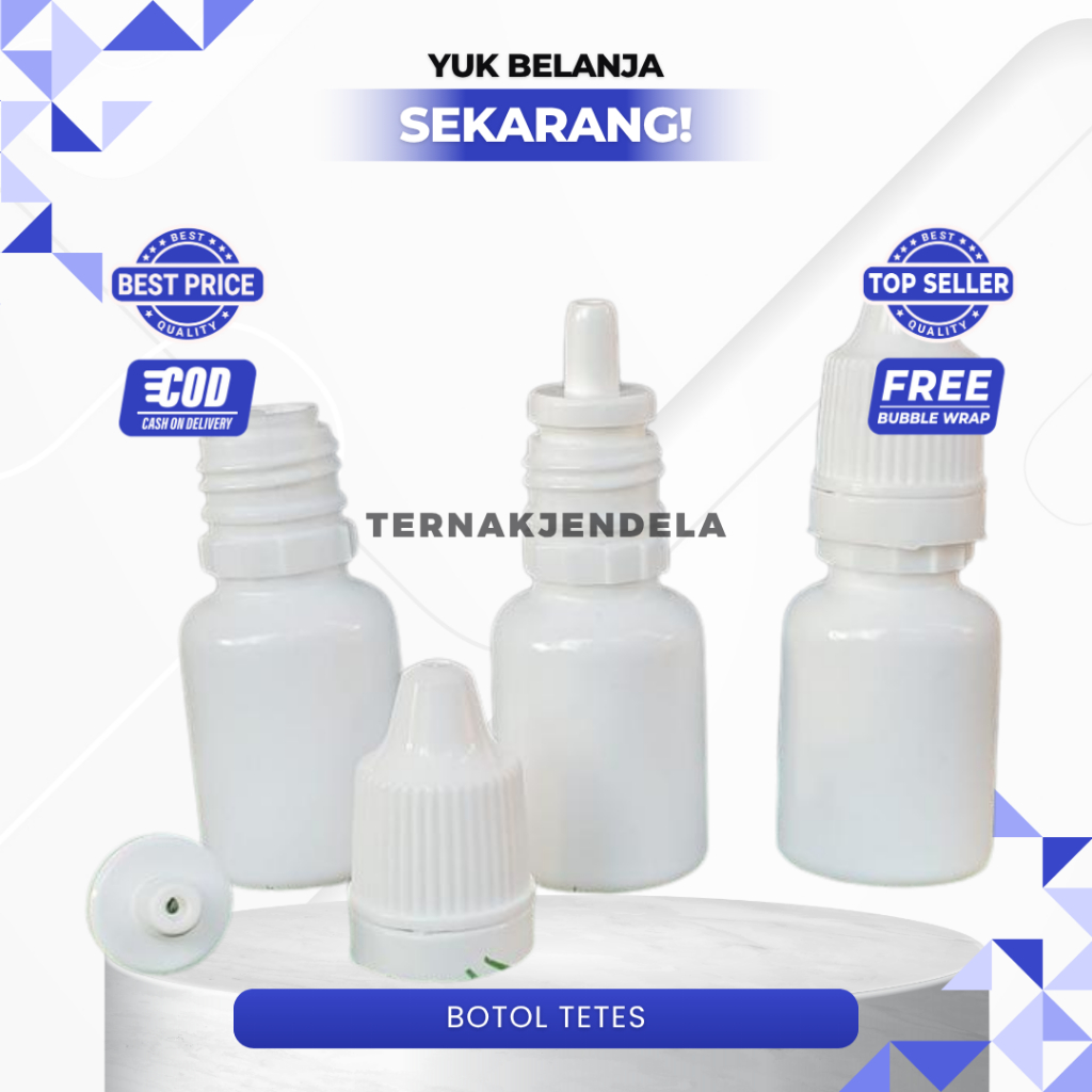 BOTOL TETES 5ML - Botol Plastik Tetes Putih 10 ml Tutup Segel