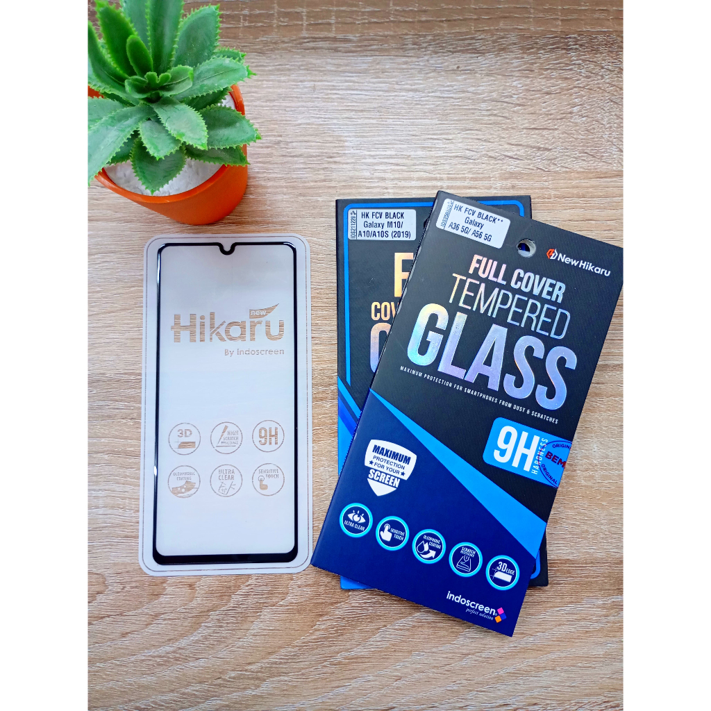 HIKARU Tempered Glass Clear Full Cover Samsung A Series Antigores Kaca Bening Oleophobic Coating