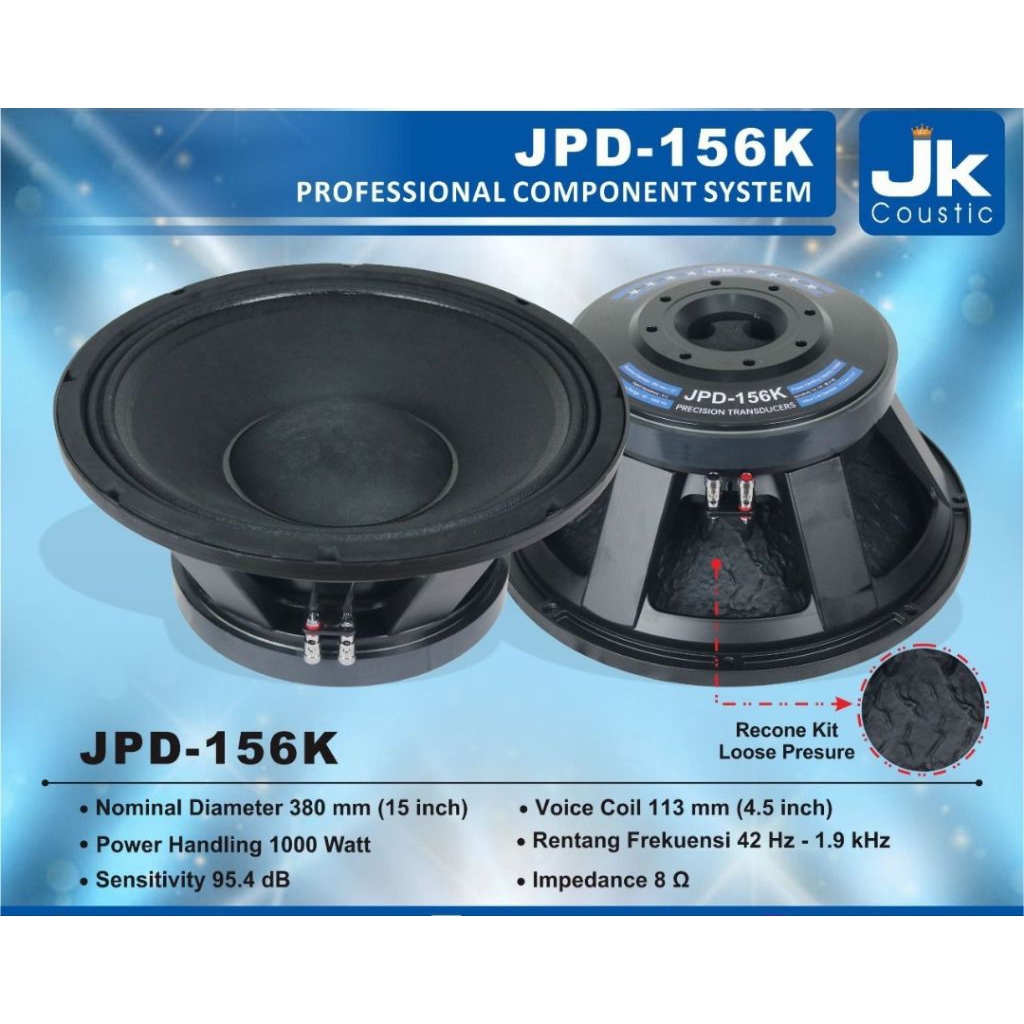 komponen Speaker 15" JK Coustic JPD-156KOriginal