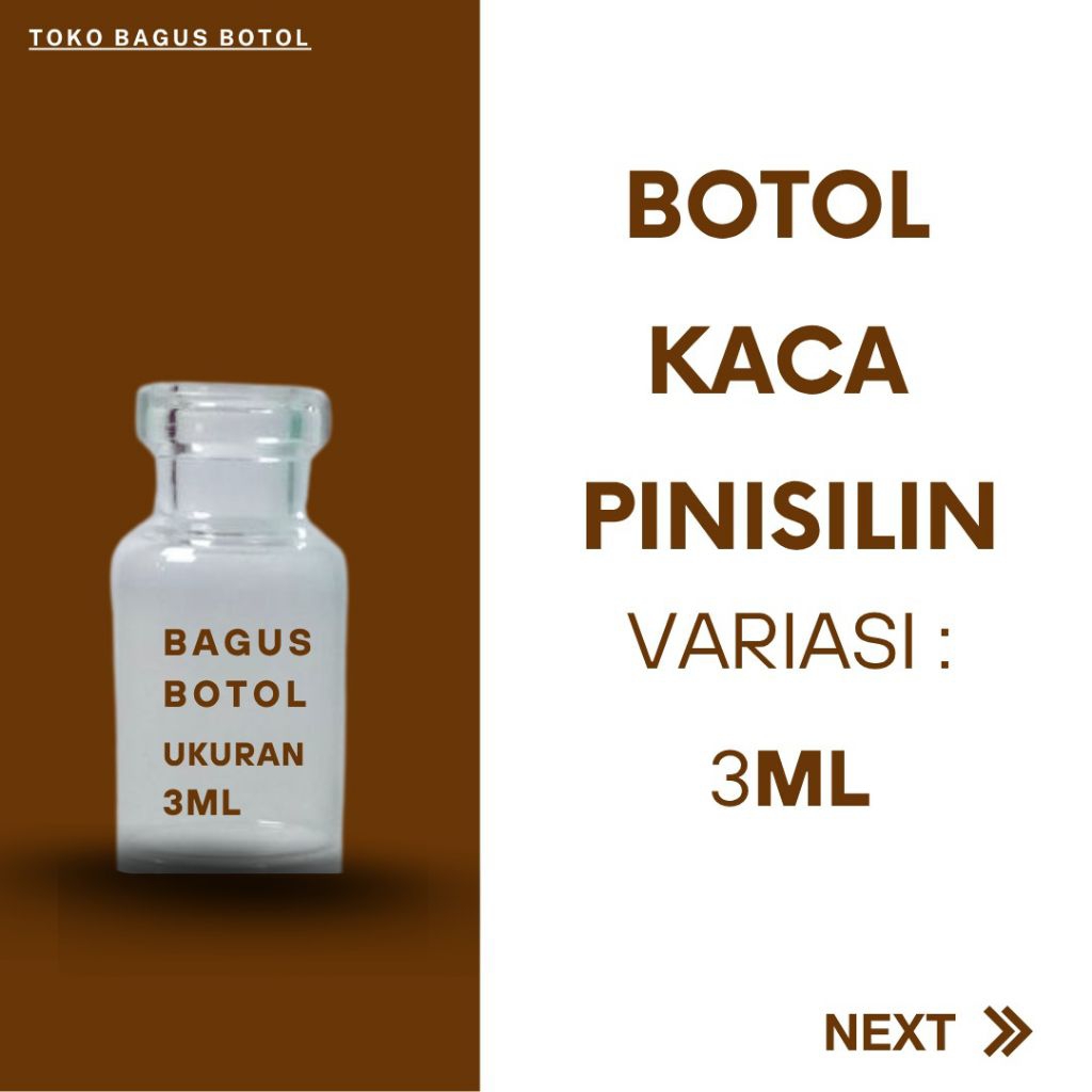pinisilin 3 ml isi paket 100 pcs + tutup