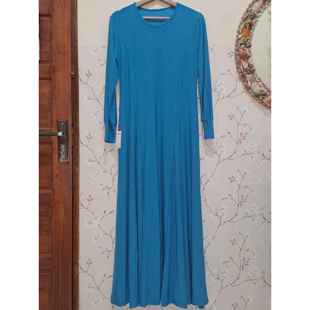 [NEW] Dress gamis panjang biru muda wanita muslim
