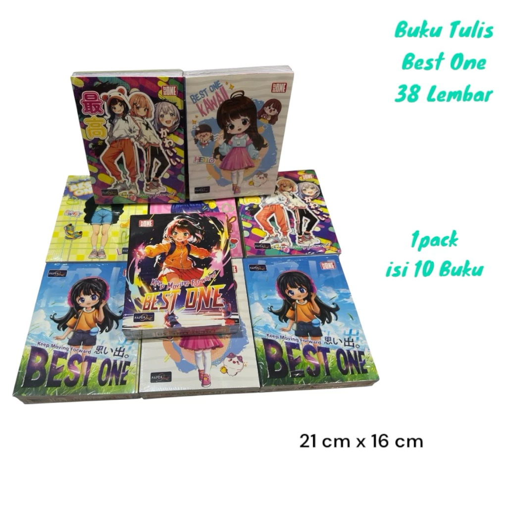 

( ISI 10 PCS ) Buku Tulis BEST ONE 38 Lembar 21cm x 16cm 1 Pak isi 10 Buku Kertas Paper Sekolah Tinta COD