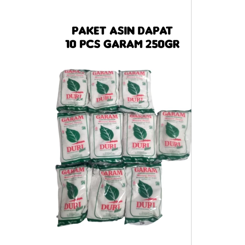 

Paket Asin dapat 10pcs garam 250gr