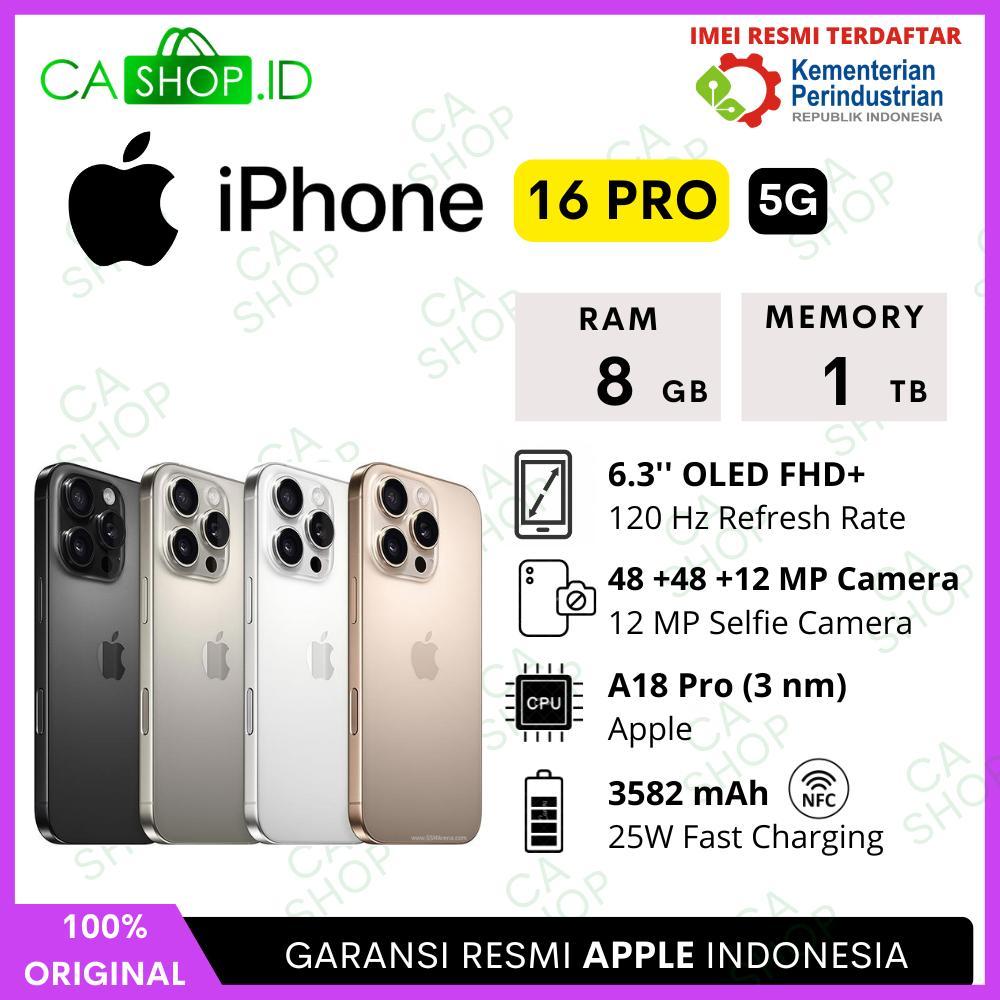 Apple iPhone 16 Pro - 128GB 256GB 512GB 1TB - New Baru Original Garansi Resmi Indonesia GDN iBox