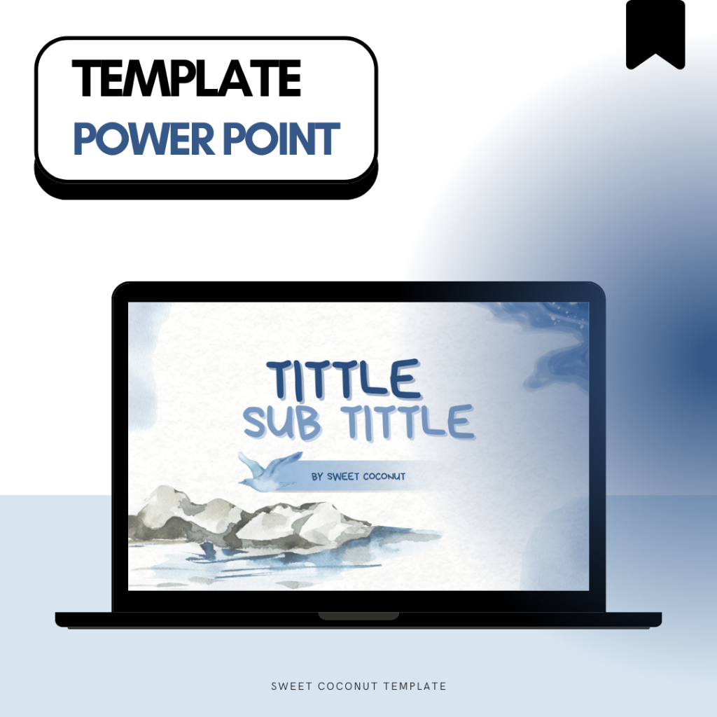 WATERCOLOR BLUE TEMPLATE PPT AESTHETIC MURAH