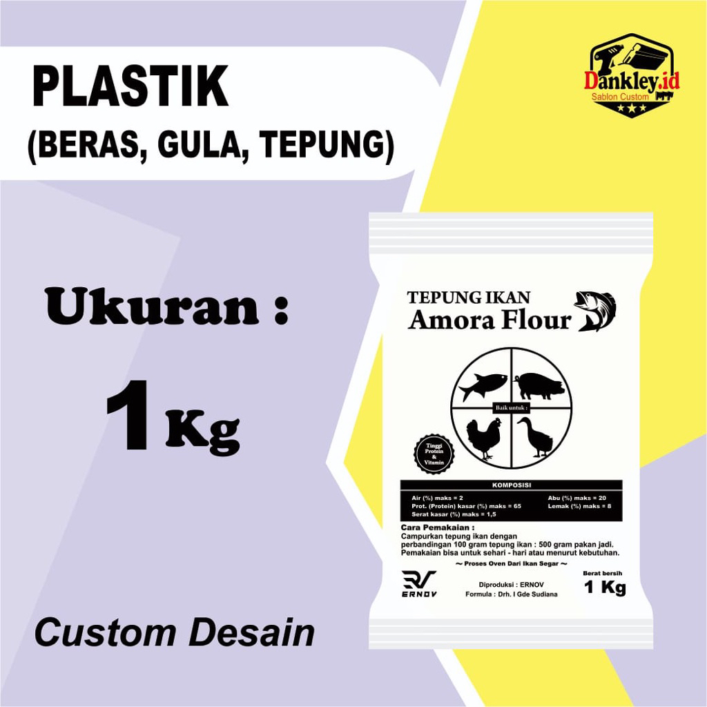 Plastik Beras dan Gula Sablon Custom 1 KG