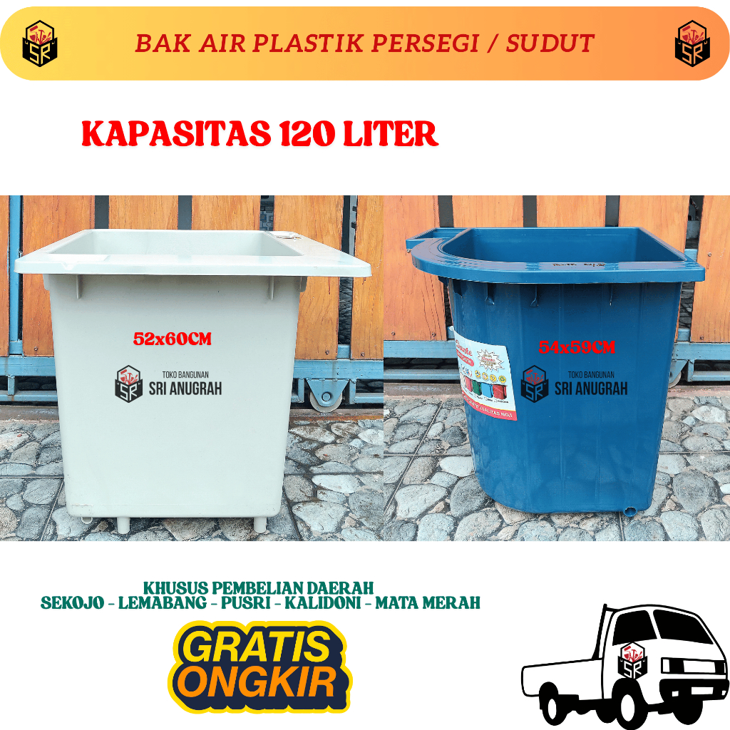 Bak Mandi Air Plastik Persegi Oval Sudut Berkualitas