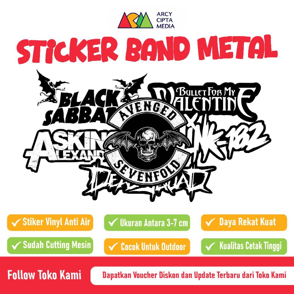 

Stiker Band Metal Stiker Tumbler Laptop Hp Case Motor dll
