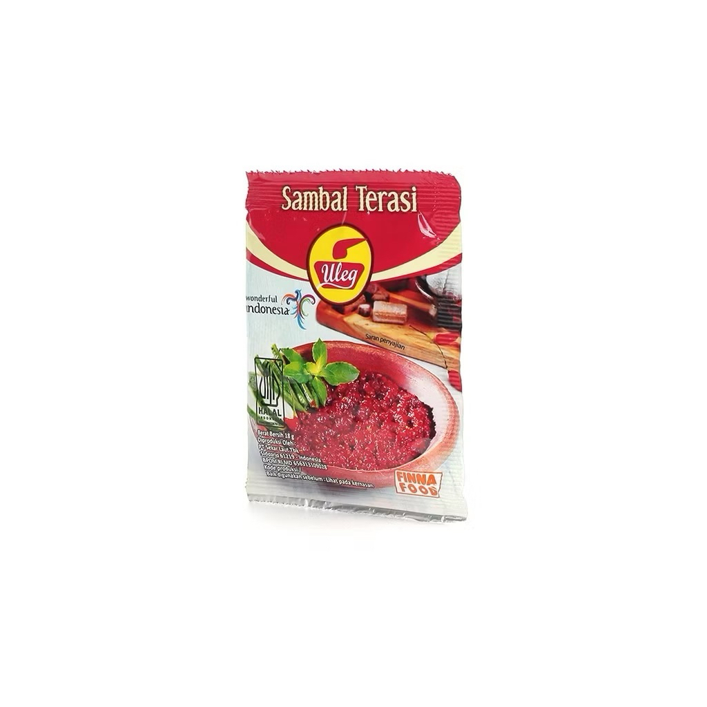 

Finna Sambal Uleg Terasi / Sambal Ijo / geprek / rendang/ Teri (Pack) 18gr isi 10 pcs