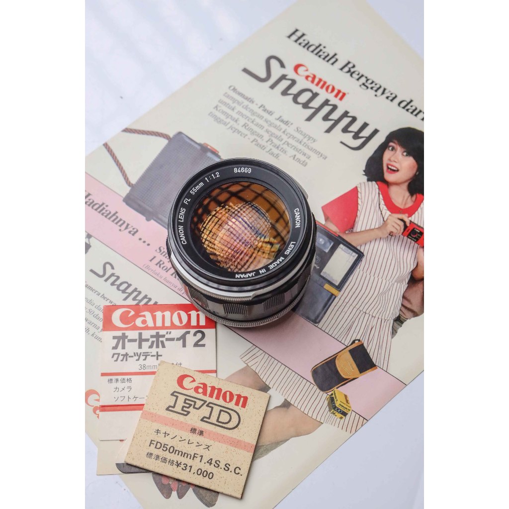 Lensa Manual Canon 55mm f1.2 FL  Mulus Normal