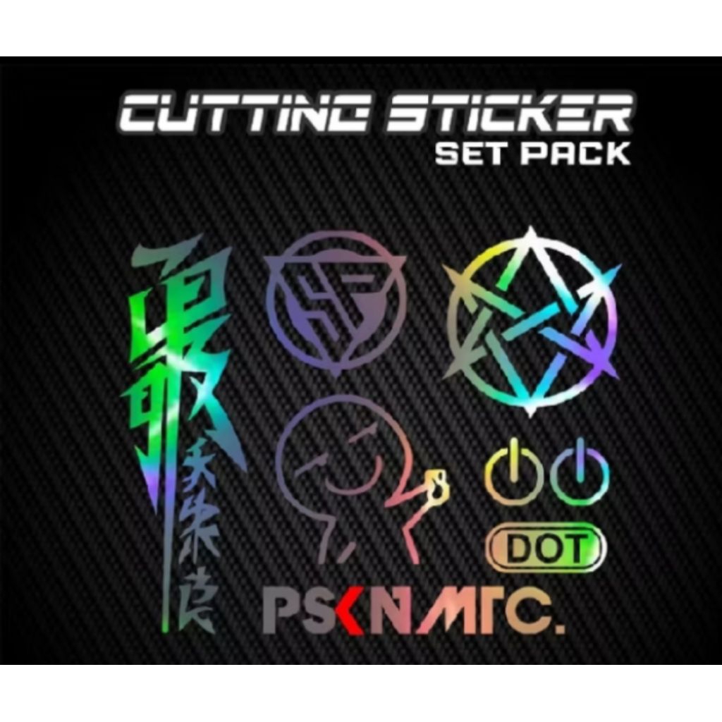 sticker pack kanji katana sp emot emoji sticker cutting bintang set untuk motor