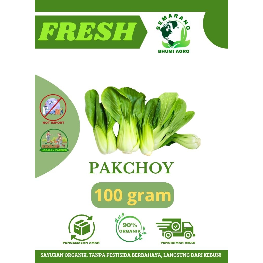 

PAKCHOY/ BOKCOY/ SAYUR PAKCOY SEGAR & ORGANIK –100gr | BHUMI AGRO