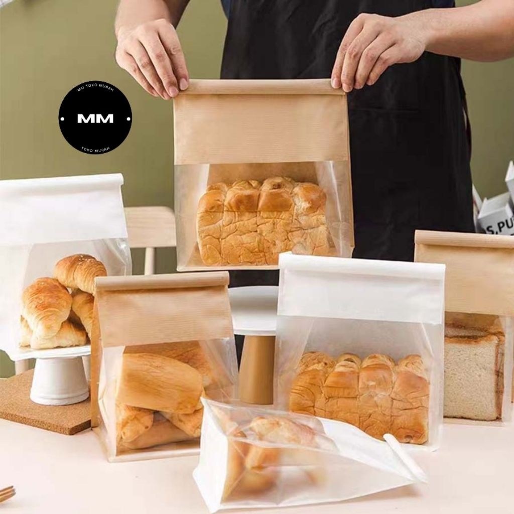 

10pcs paper bag roti tawar kantong roti rotar paper bag plastik roti cake dll
