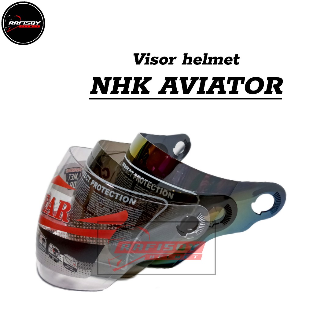 Kaca helm NHK AVIATOR - visor helmet nhk aviator warna hitam smock bening pelangi