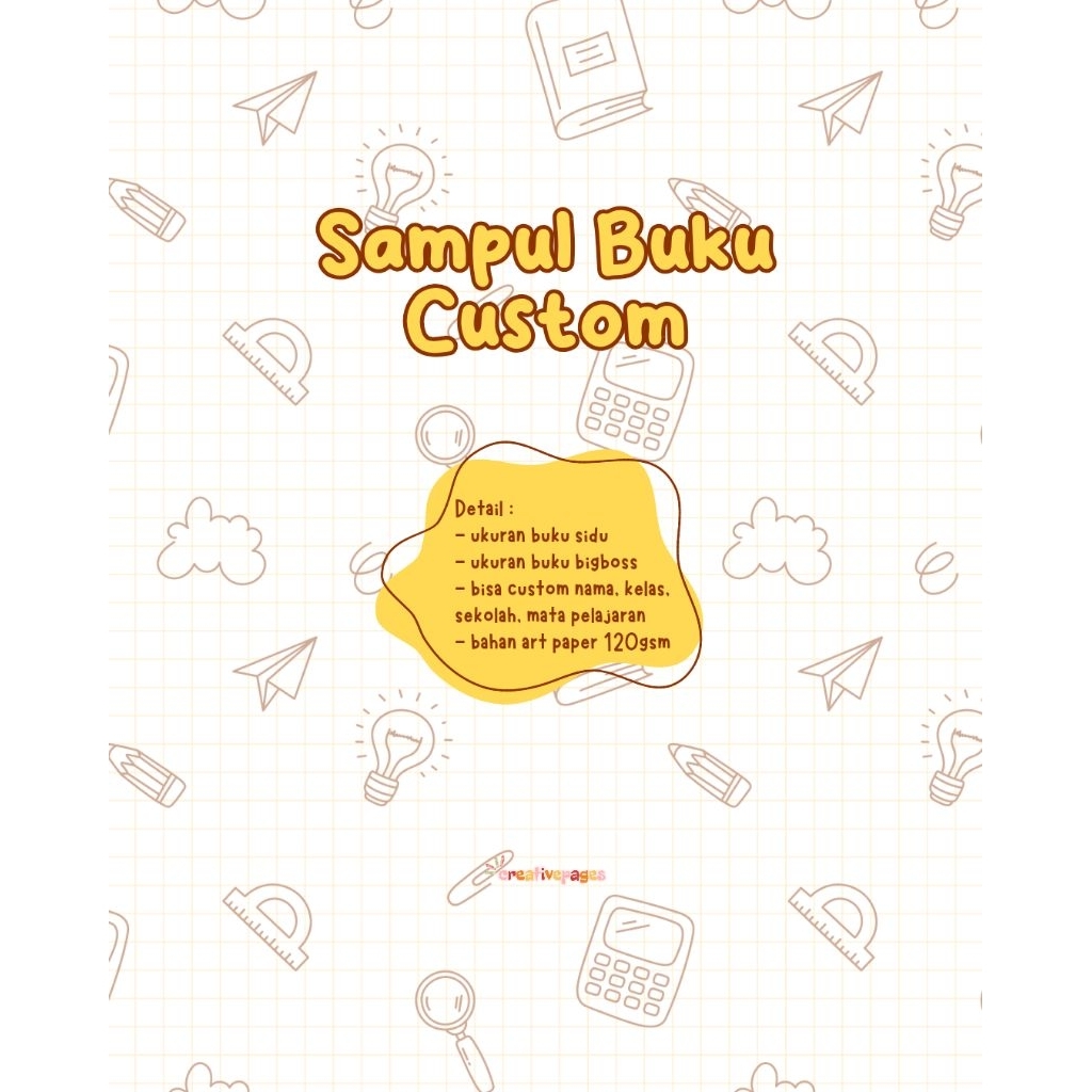 Sampul Buku Custom (Coklat) Anak SD