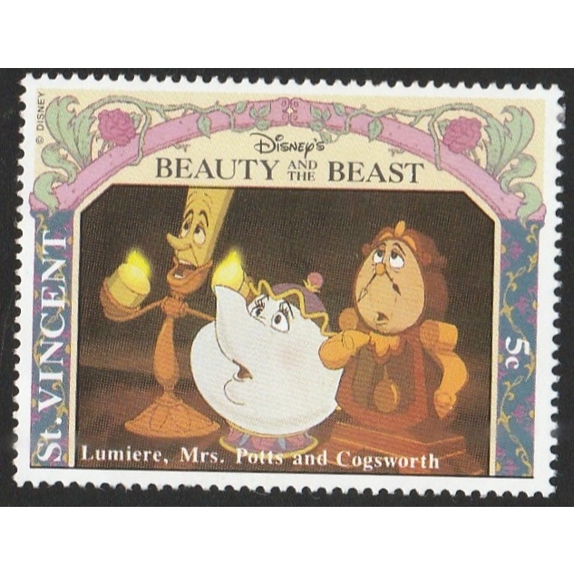 

A 12632 SATU BUAH PRANGKO ST VINCENT NOMINAL 5C TEMA LUMIERE MRS. POTTS AND COGSWORTH DENGAN KONDISI BELUM ADA CAP