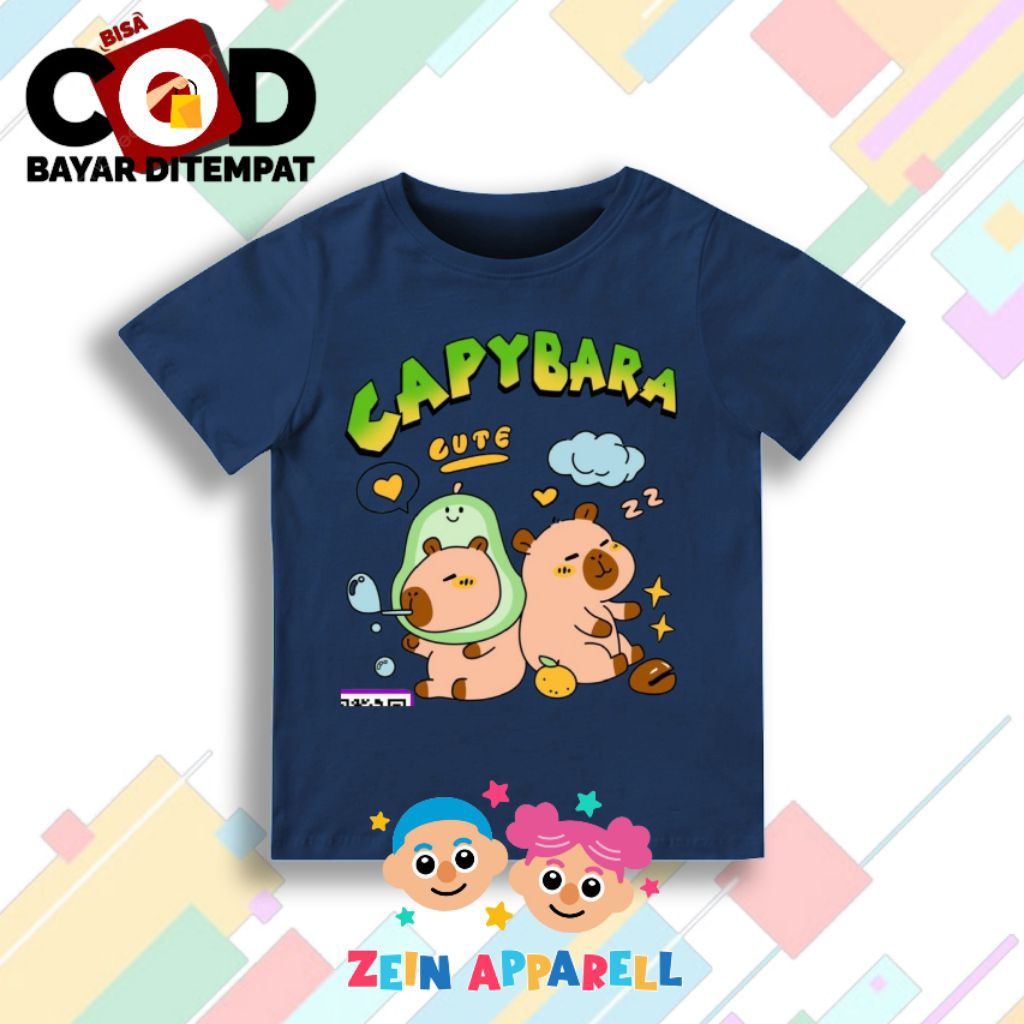 Kaos Anak Capybara / T-shirt Anak Capybara / Fashion  Anak Capybara