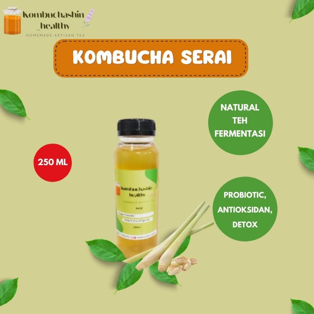 

KOMBUCHA SERAI 250ML Minuman Probiotik Baik Untuk Kesehatan Pencernaan