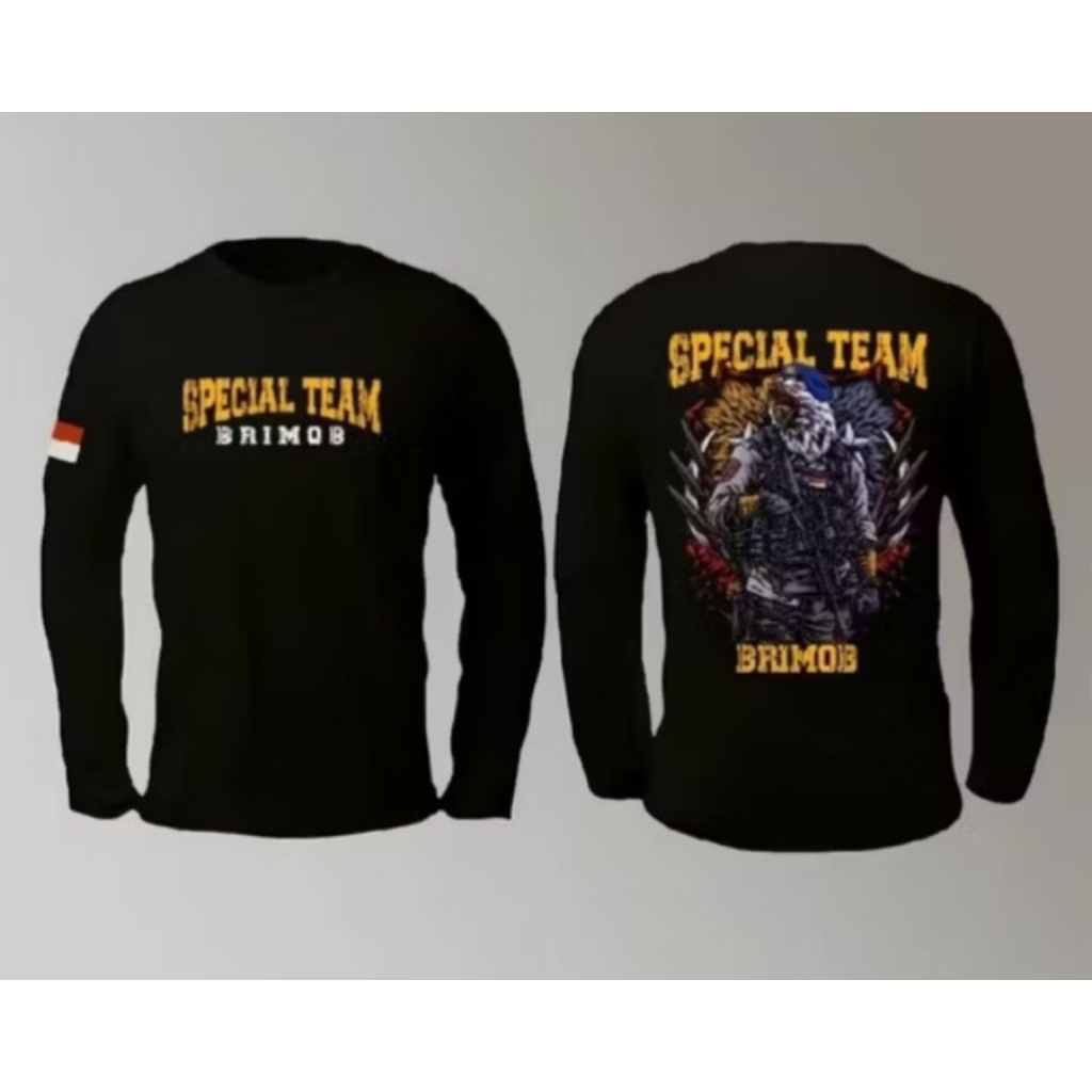 Kaos Lengan Panjang Special Team Brimob Kaos Pria Dan Wanita