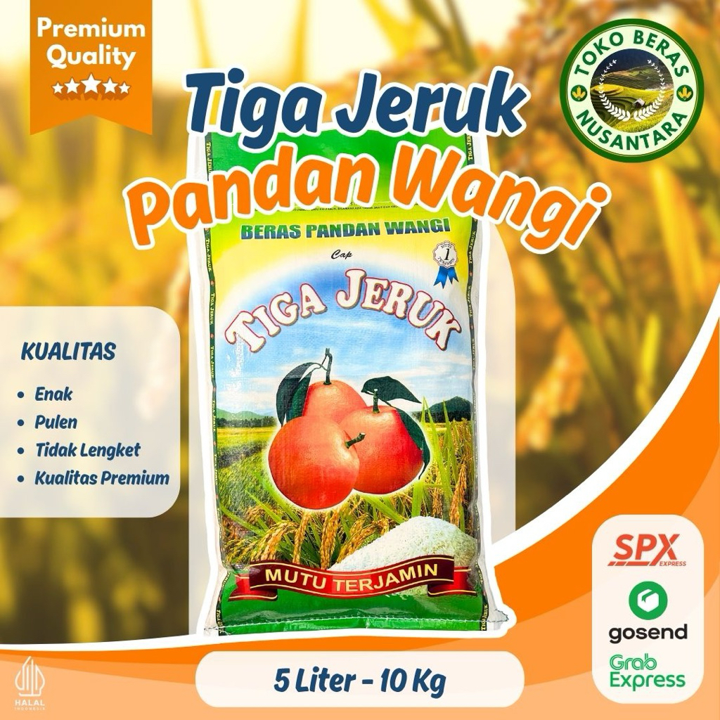 

Beras Tiga Jeruk - Kombinasi Sempurna antara Rasa dan Kualitas Pangan Berat 10 kg / 20 kg