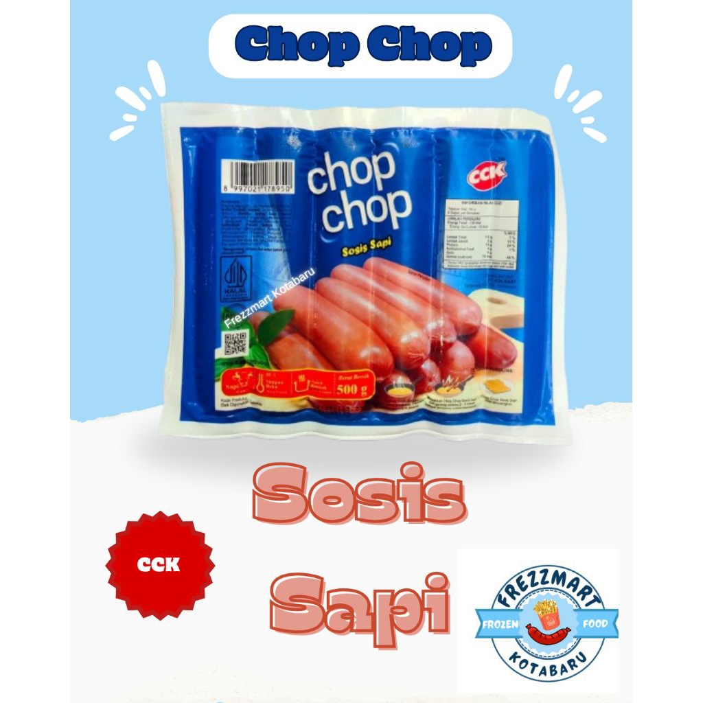 

Chop Chop Sosis Sapi 500 Gr isi 10 Pcs Halal Frozen Food Fresh Pontianak - Frezzmart Kotabaru