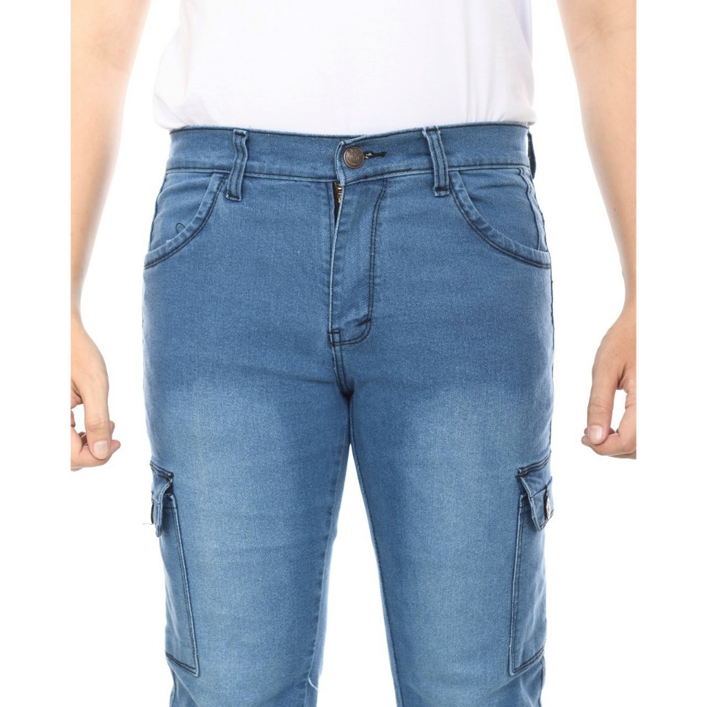 B-FOUR Celana Jeans Cargo Pria Dewasa Terbaru 2025 / Cargo Pria Slim Fit / Celana Jeans Cargo