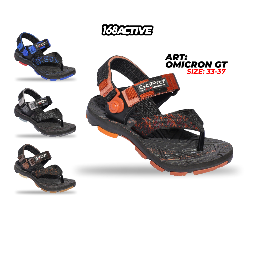 GoPro Adventure - Omicron GT Sandal Gunung Jepit Anak Cowok Remaja Size 33-37