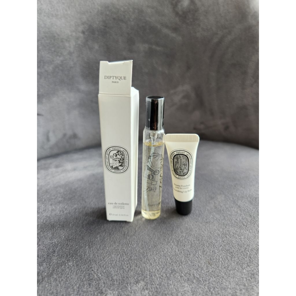 Diptyque Doson Perfume, Diptyque Lipbalm, Diptyque Bodylotion (Qatar Airways Amenities)