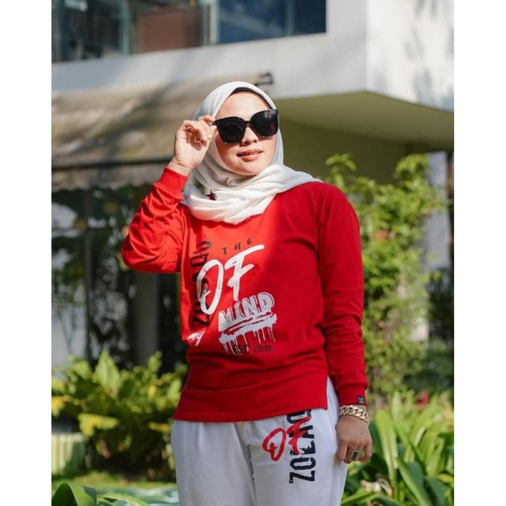 Baju Atasan Wanita Dewasa Baju Merah Putih Zolaqu Original Katun Combed 24s