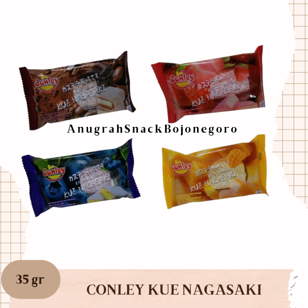 

Conley Kue Nagasaki 35gr (Rasa Coklat / Stroberi / Blueberry / Mangga)