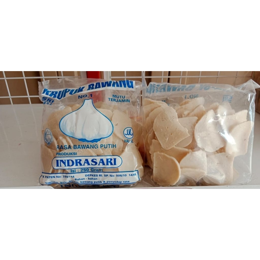 

krupuk rasa bawang polos Indrasari asli kota indramayu
