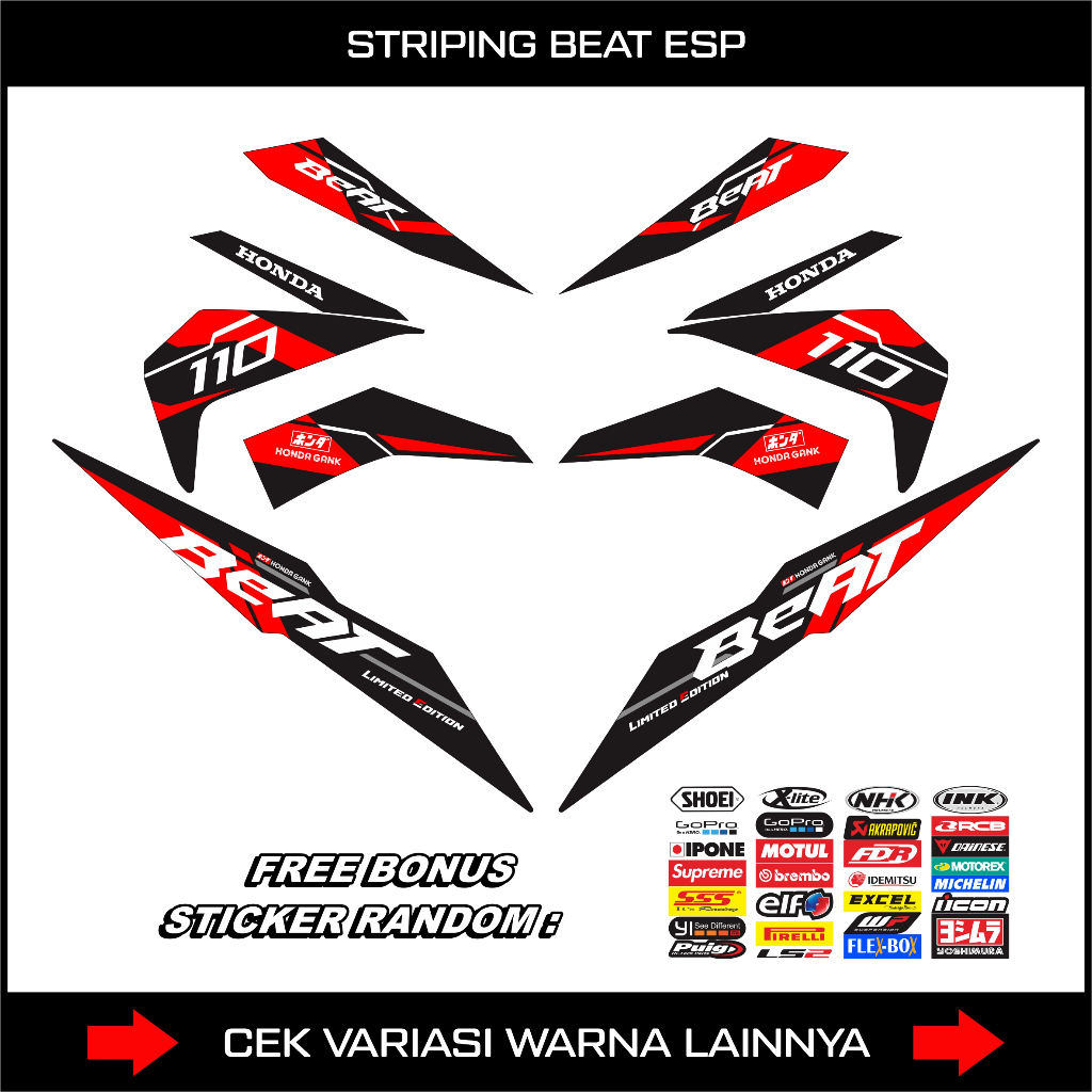 STRIPING STIKER BEAT ESP 2017-2019 / DECAL HONDA BEAT 2017 ESP