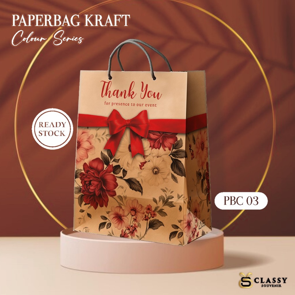 

[12 PCS] PAPERBAG PBC 03 MOTIF READY STOCK - TAS SOUVENIR PERNIKAHAN BAHAN KRAFT LUSINAN