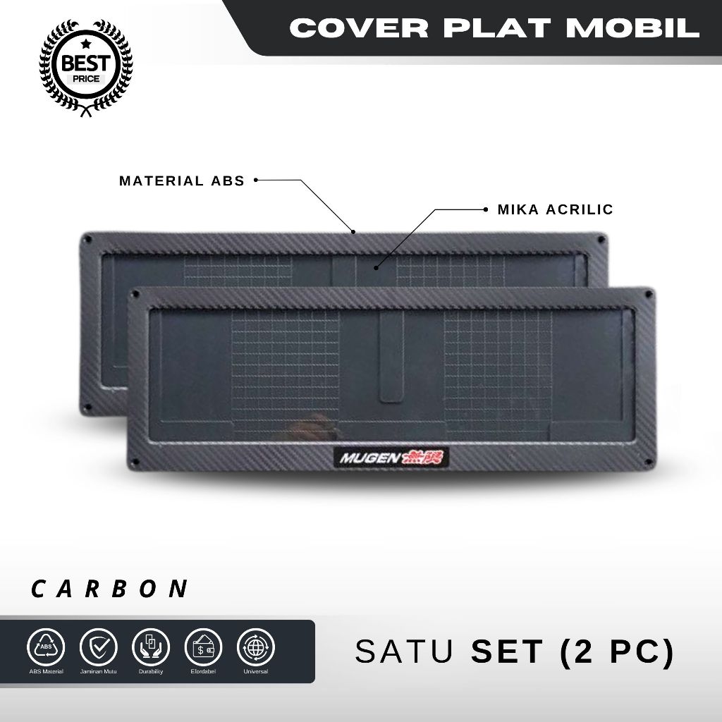 TBL Cover Plat Nomor Mobil Acrylik CARBON Dudukan Plat Nomor Akrilik CARBON