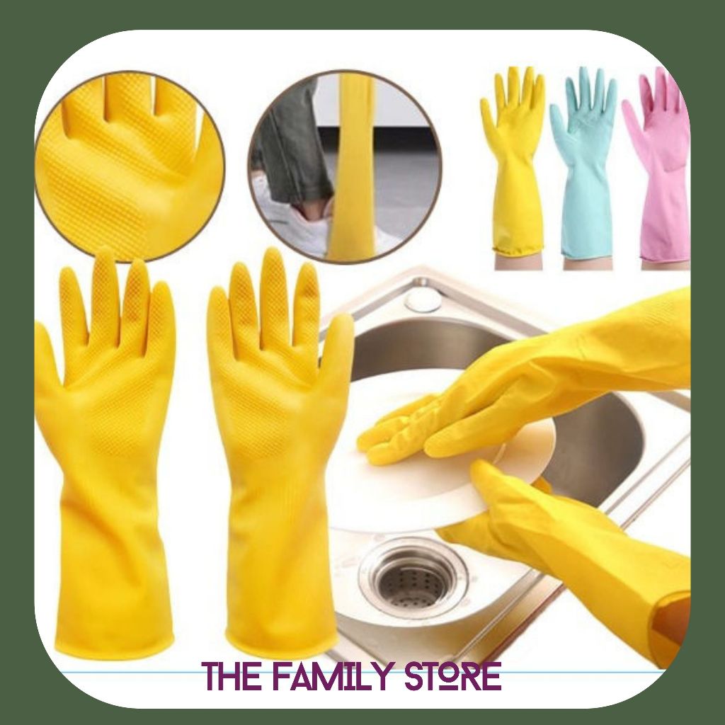 Sarung Tangan Cuci Piring Karet / Sarung Tangan Berkebun / Sarung Tangan Tebal Latex Rubber