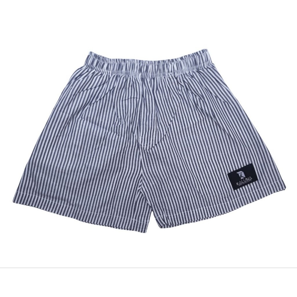 Celana Boxer Pria Wanita Motif Garis Garis Celana Santa Pendek Kolor
