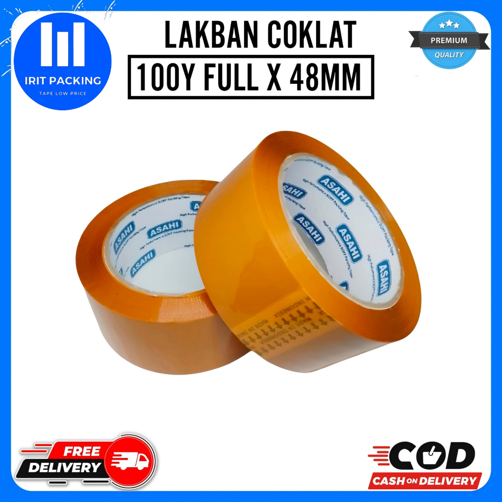 

LAKBAN COKLAT 45MM X 100 YARD FULL - SELOTIP ISOLASI COKAT 2 INCH