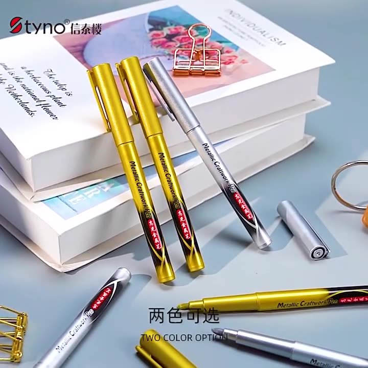 

Metallic Gold Silver Pen Marker Spidol Metalik Emas Perak Permanent Marker Gold/ sliver