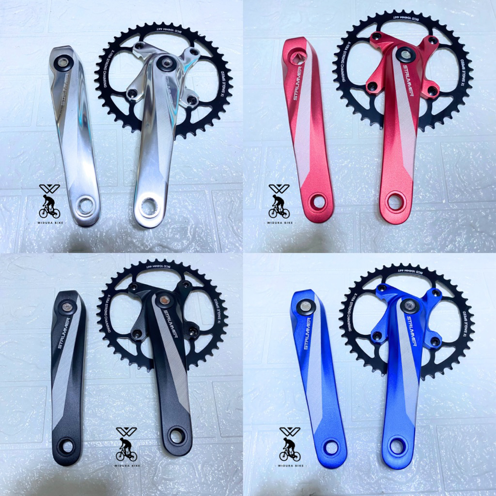 Crankset Strummer HT 1 BB Kotak singel Alloy CW7 44T/ chainwheel strummer 44T Bmx, Fixie, mtb