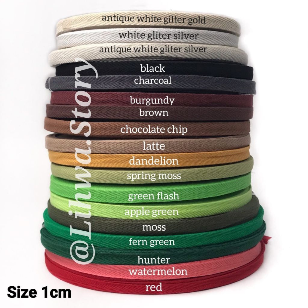 PER 10 YARD - 1CM / PITA KATUN PREMIUM/PITA KATUN IMPORT/TALI GULING/PITA KATUN