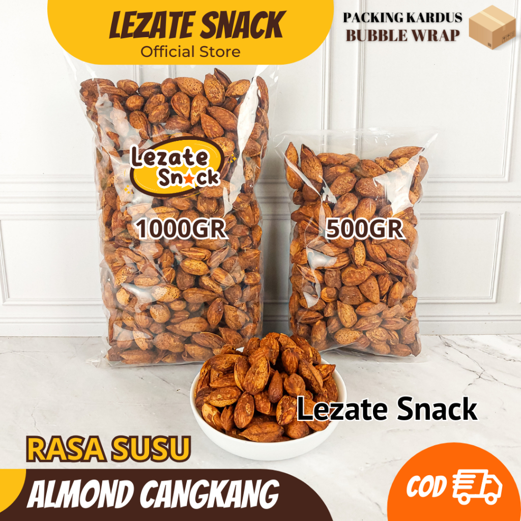 

Kacang Almond Panggang Siap Makan 1KG Rasa Susu / Butter Milk Murah Renyah / Kacang Almon Cangkang Roasted Panggang Oven Utuh Premium